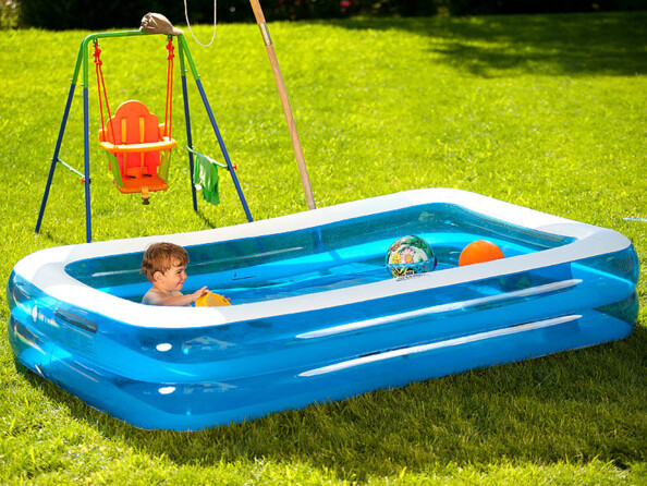 Piscine gonflable géante avec bâche, 242 x 155 x 51 cm