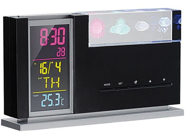 Réveil avec prévisions météo en hologramme 3D