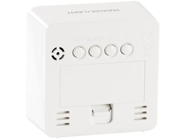 Réveil digital radio-piloté avec calendrier et thermomètre intégré