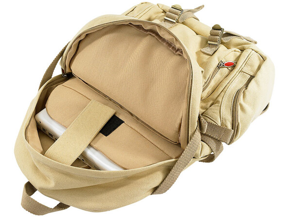 Sac à dos en toile beige avec compartiment PC portable - 11,5 L