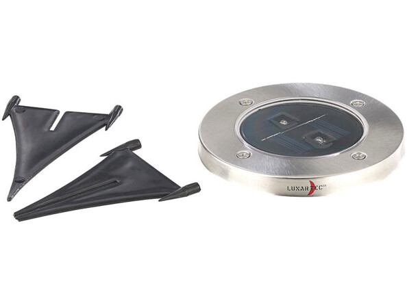 2 spots de jardin solaire en acier