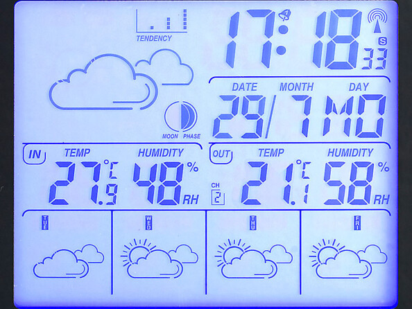 Station météo digitale avec prévisions 4 jours et hygromètre