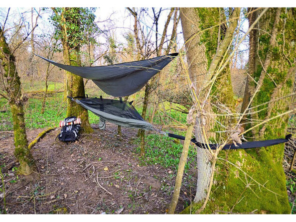 Toile de hamac en soie de parachute avec moustiquaire