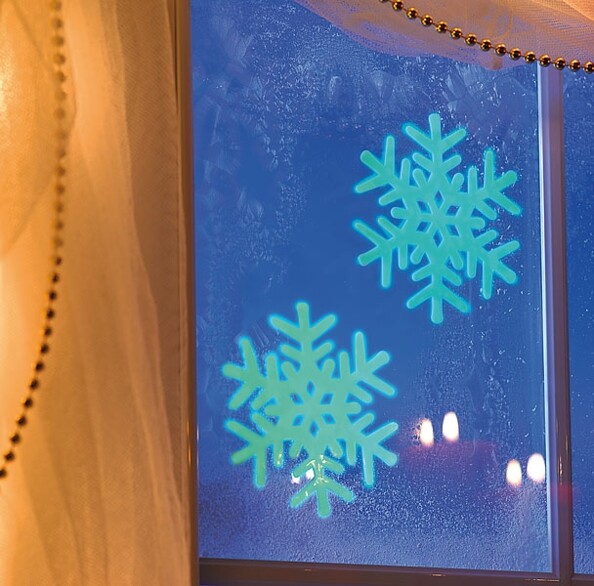 10 ''Flocons de Neige'' phosphorescents autoadhésifs