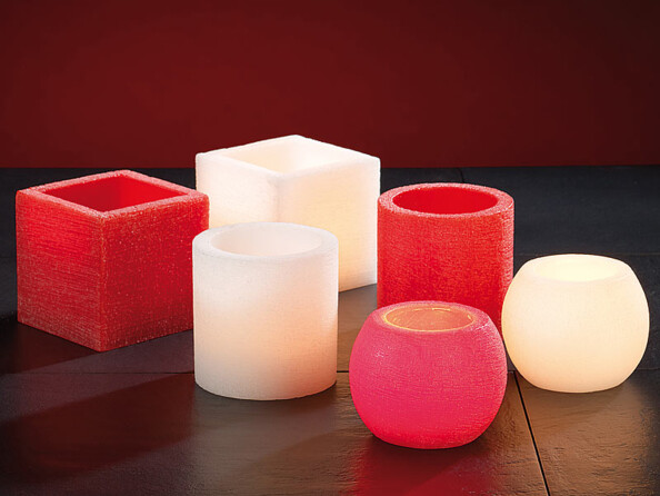 3 Photophores en cire ''Cylind Red''