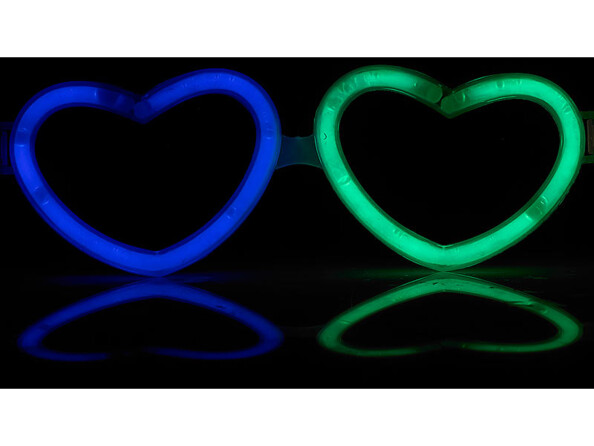 5 Montures de lunettes en forme de coeur pour tubes lumineux