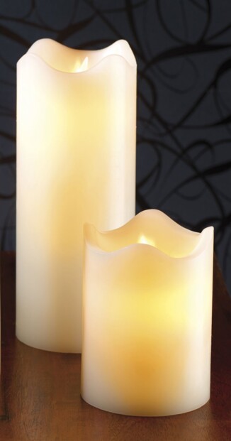 Bougie à LED scintillante, cire véritable - 22,5 cm