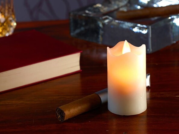 4 bougies à LED scintillante, cire véritable - 7,5 cm