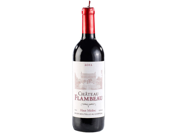 Bougie décorative design bouteille de vin - Grand modèle