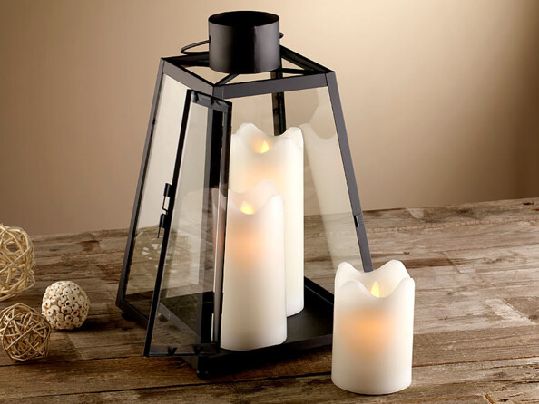 Bougie en cire véritable avec flamme LED mobile, 90 x 130 mm, taille M