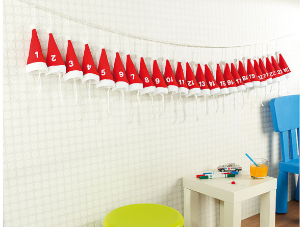 Calendrier de L'Avent original avec 24 mini bonnets