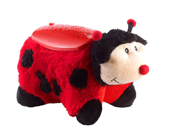 2 coccinelles Florian avec projection d'étoiles et changement de couleurs