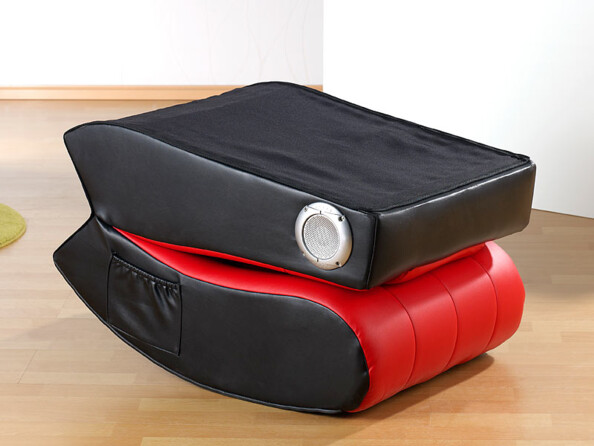 Fauteuil avec hauts-parleurs intégrés - Noir / Rouge