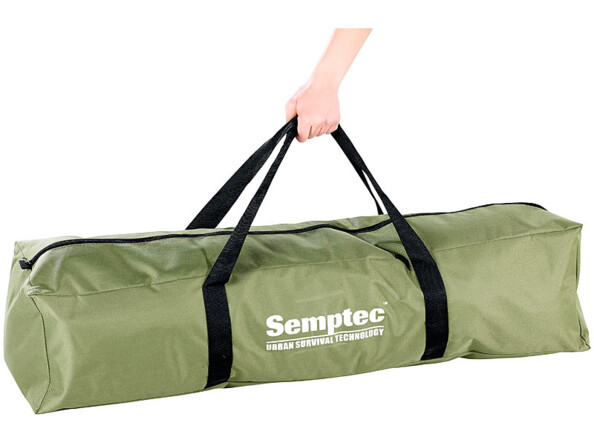 lit d('appoint pliant dans sont sac de transport