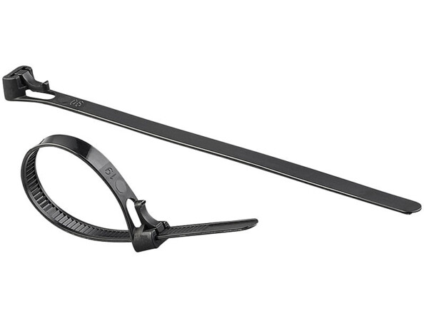 400 colliers de serrage réutilisables - Noir - 150 x 7,6 mm