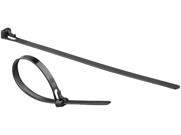 400 colliers de serrage réutilisables - Noir - 200 x 7,6 mm