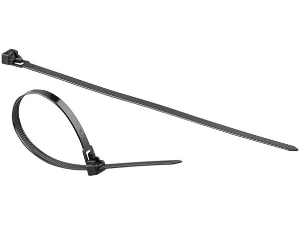400 colliers de serrage réutilisables - Noir - 250 x 7,6 mm