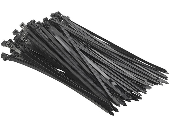 400 colliers de serrage réutilisables - Noir - 300 x 7,6 mm