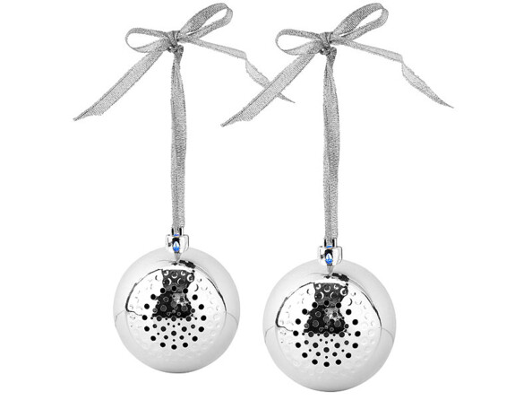 2 boules de Noël avec bluetooth et haut-parleur intégré - Argent