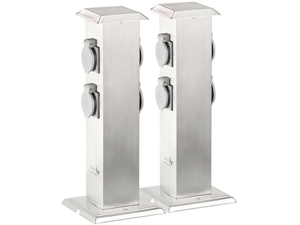 ack de 2 multiprises d'extérieur avec matériel de montage et mode d'emploi en français