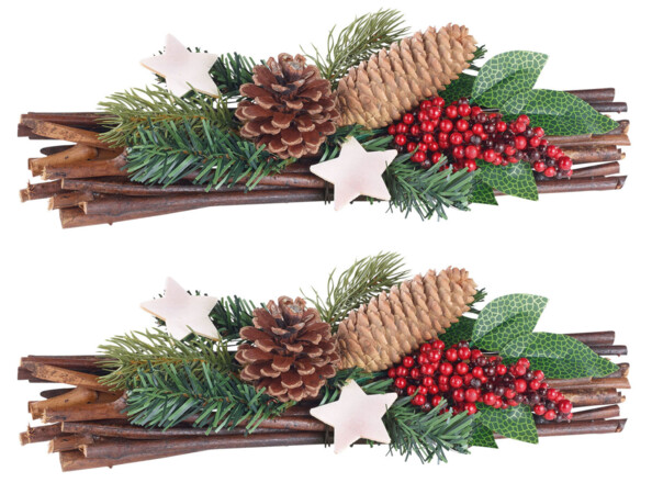 2 décorations de Noël naturelle 30 cm faite main