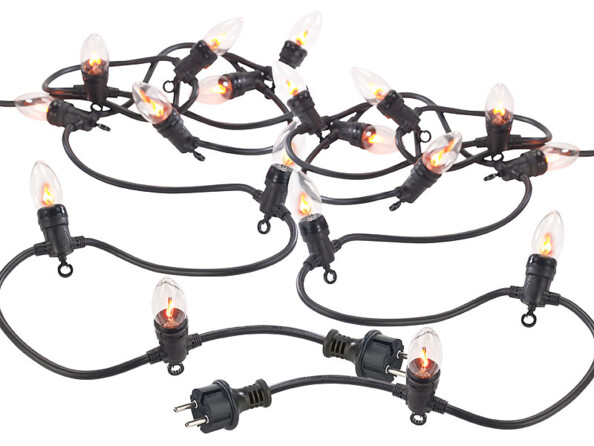 Lot de 2 guirlandes lumineuses à effet flammes Lunartec.