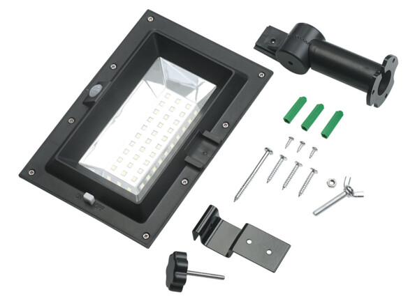 2 lampes solaires à LED 6 W pour mur et gouttière avec capteur PIR - Noir