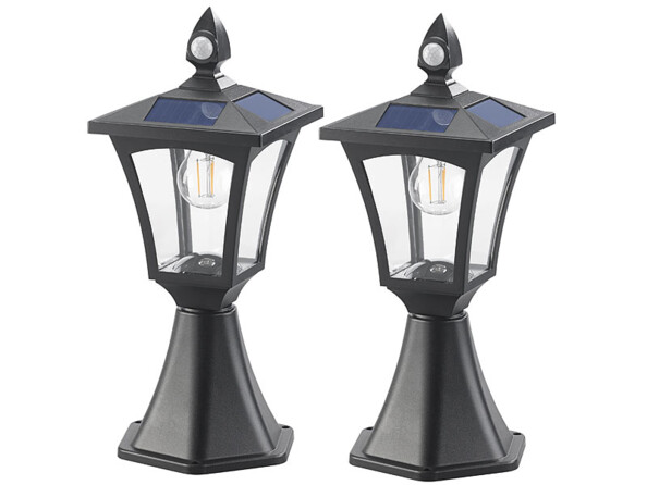2 lanternes et appliques LED solaires 300 lm avec capteurs PIR SWL-115