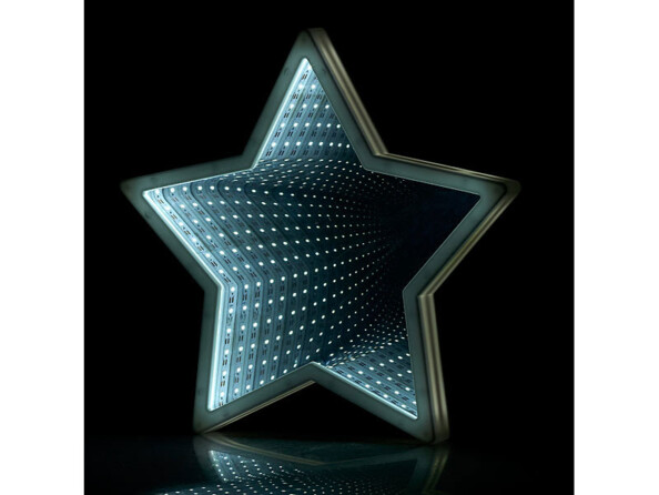 2 miroirs lumineux sans fil à 60 LED blanches avec effet infini