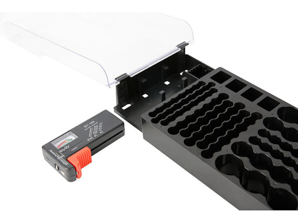 Lot de 2 organisateurs de piles pour 93 piles avec un testeur intégré de la marque TKA