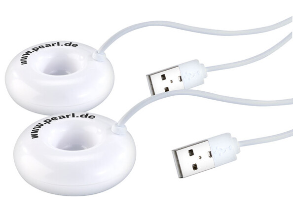 Deux petits humidificateurs d'air à ultrasons Pearl.