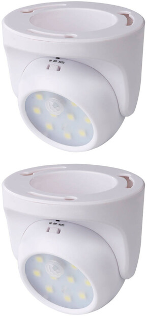 2 spots LED sans fil 2 W avec capteurs de mouvement et d'obscurité