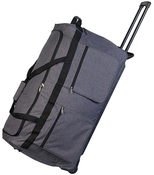 Grand sac de voyage gris XCase sur roulettes avec poignée télescopique