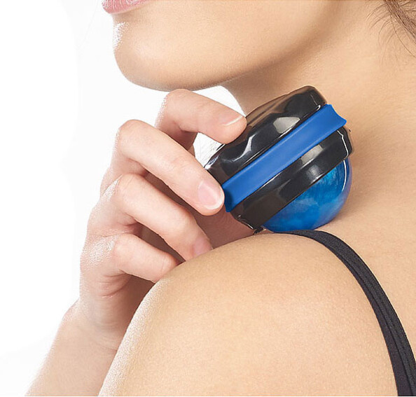 4 masseurs roll-on avec support rotatif 360° - Bleu