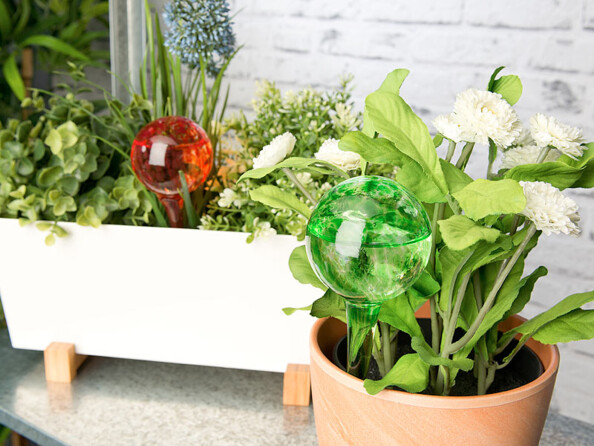 8 doseurs d’irrigation en verre coloré - Ø 6 cm