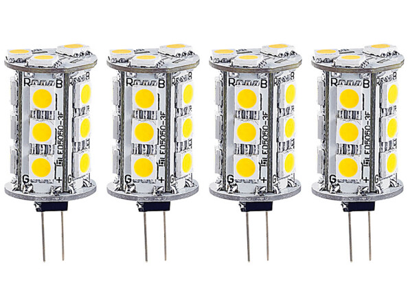 4 ampoules 18 LED SMD G4 blanc neutre