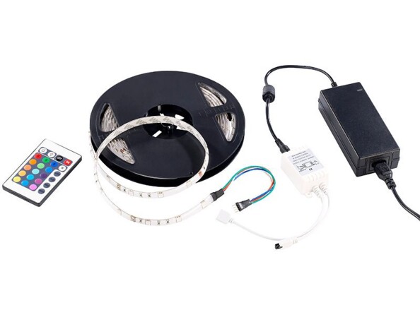 Bande à 150 LED SMD multicolores étanche et télécommandée