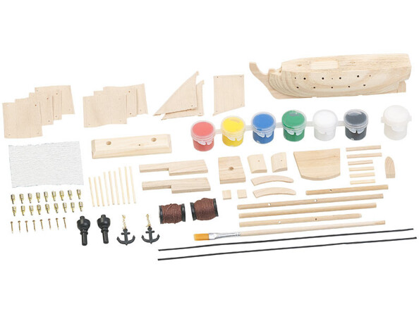 Modèle de vaisseau de la marine marchande 70 pièces à assembler avec pinceau, peinture et papier de verre