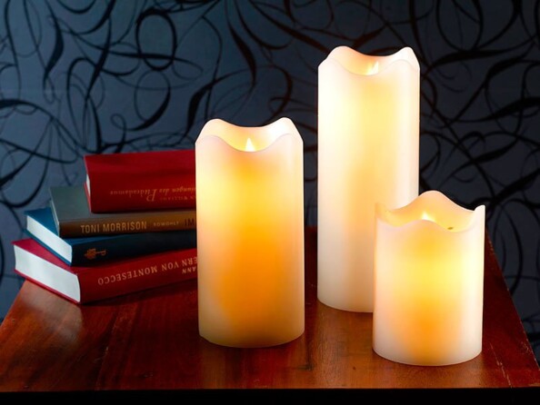 Bougie en cire à LED avec flamme vacillante – 23 CM