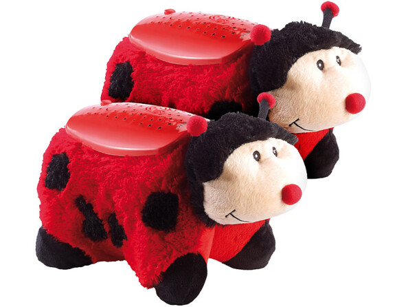 2 coccinelles Florian avec projection d'étoiles et changement de couleurs