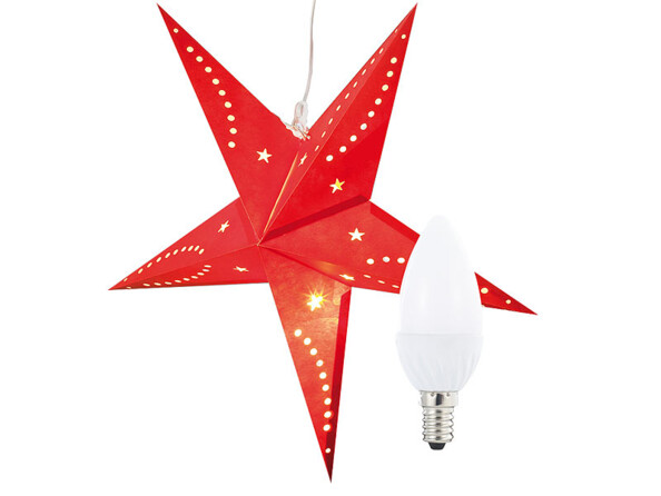 Étoile de Noël lumineuse en papier avec ampoule bougie par Infactory.
