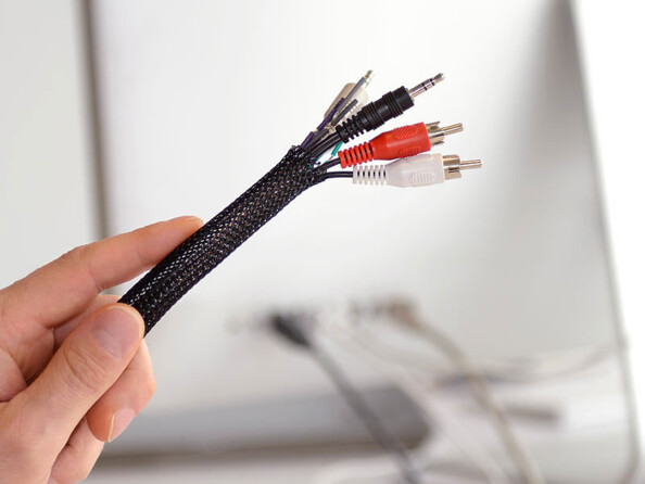 3 gaines tressées auto-fermantes pour câbles informatiques - 5 m