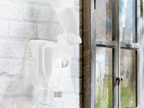 Projecteur extérieur LED solaire 3 W - Double tête - blanc