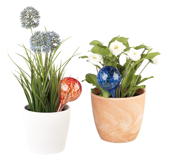 8 doseurs d’irrigation en verre coloré - Ø 6 cm