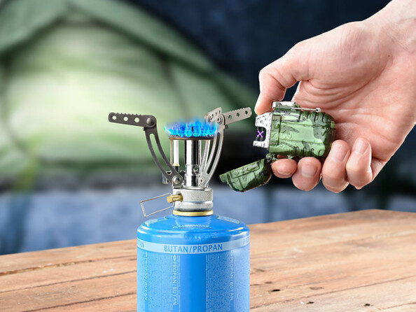 2 briquets électroniques rechargeables à double arc électrique, camouflage