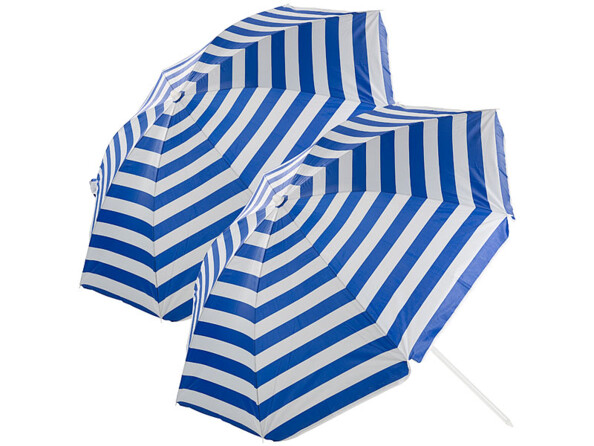 2 parasols avec étuis UV 30+ / Ø 180 cm