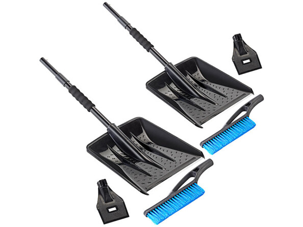 2 pelles à neige 3 en 1 avec balai et grattoir