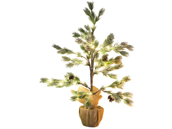 2 sapins artificiels enneigés en pot - 70 cm