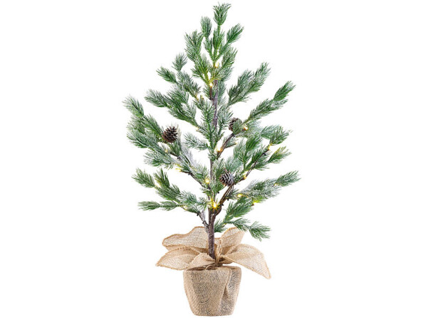 2 sapins artificiels enneigés en pot - 70 cm