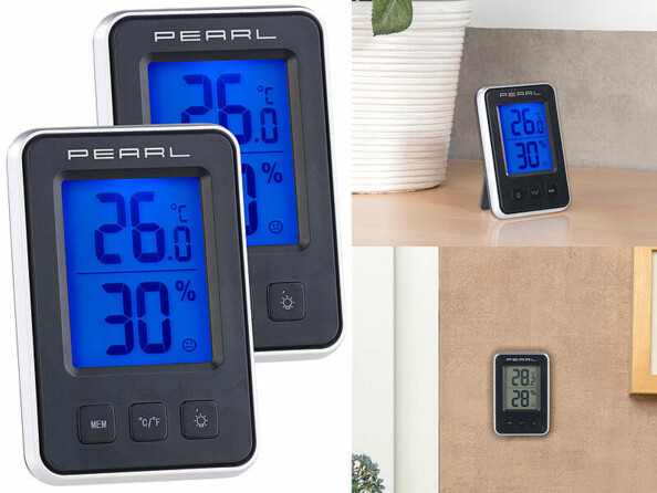 2 thermomètres et hygromètres numériques avec écran LCD